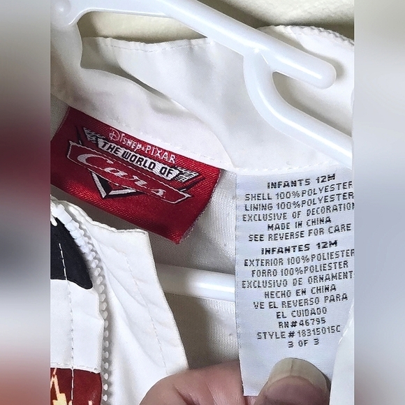 Infant's/Baby Disney Cars Lightening McQueen Track Jacket, Size 12 Months - Picture 4 of 4